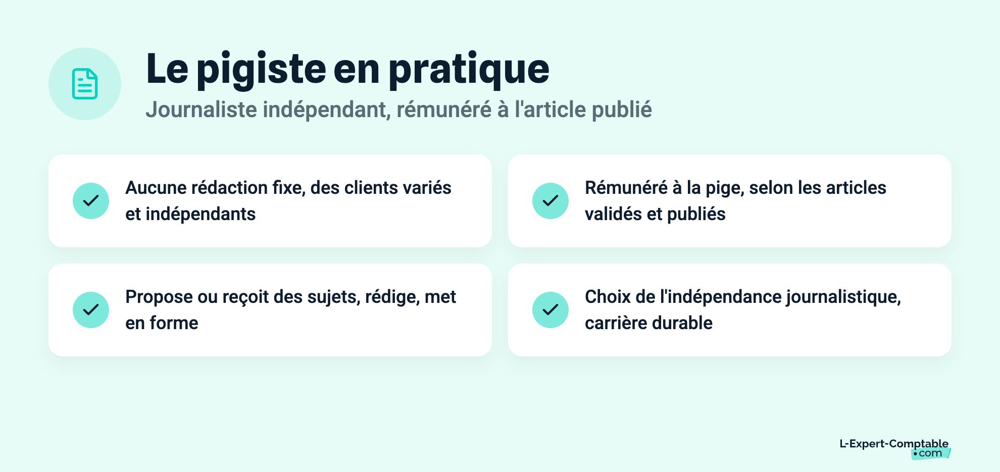 Le pigiste en pratique